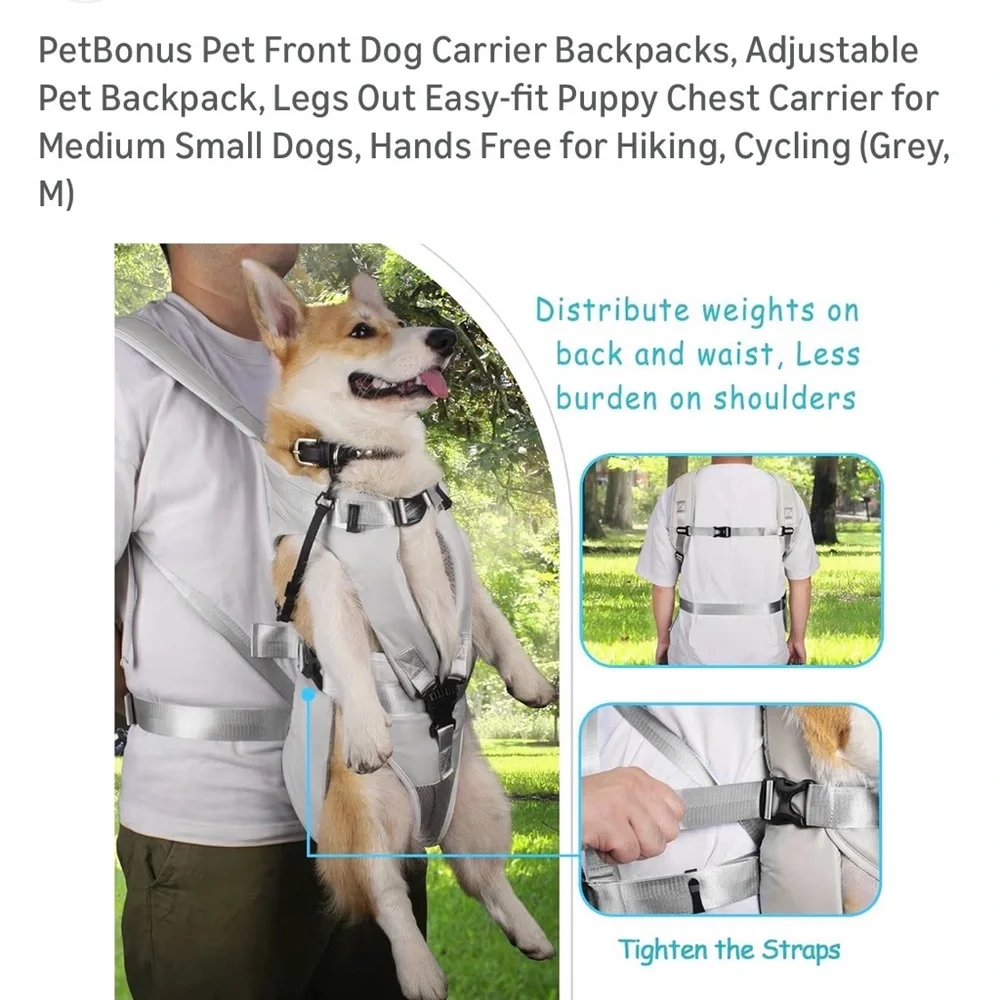 Gray Dog Carrier Backpack-Sz Medium